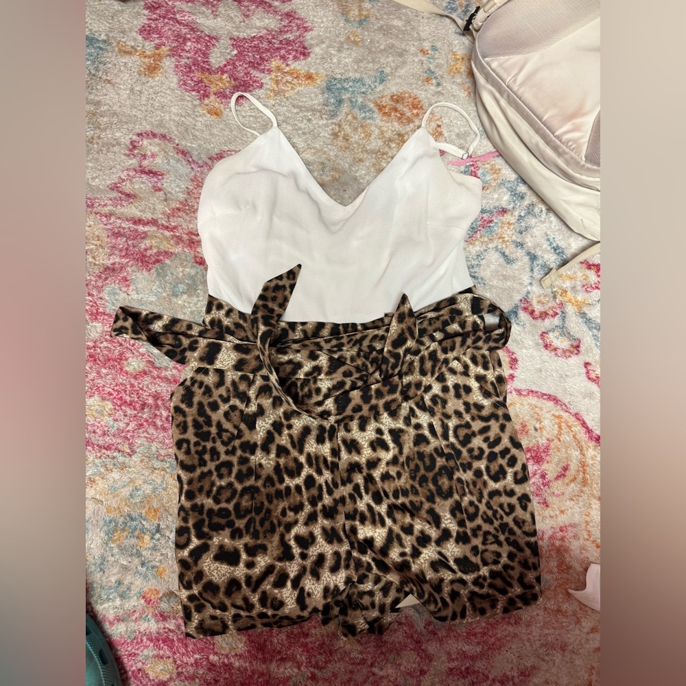 Cheetah short romper